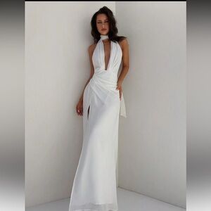 White Halter Dress